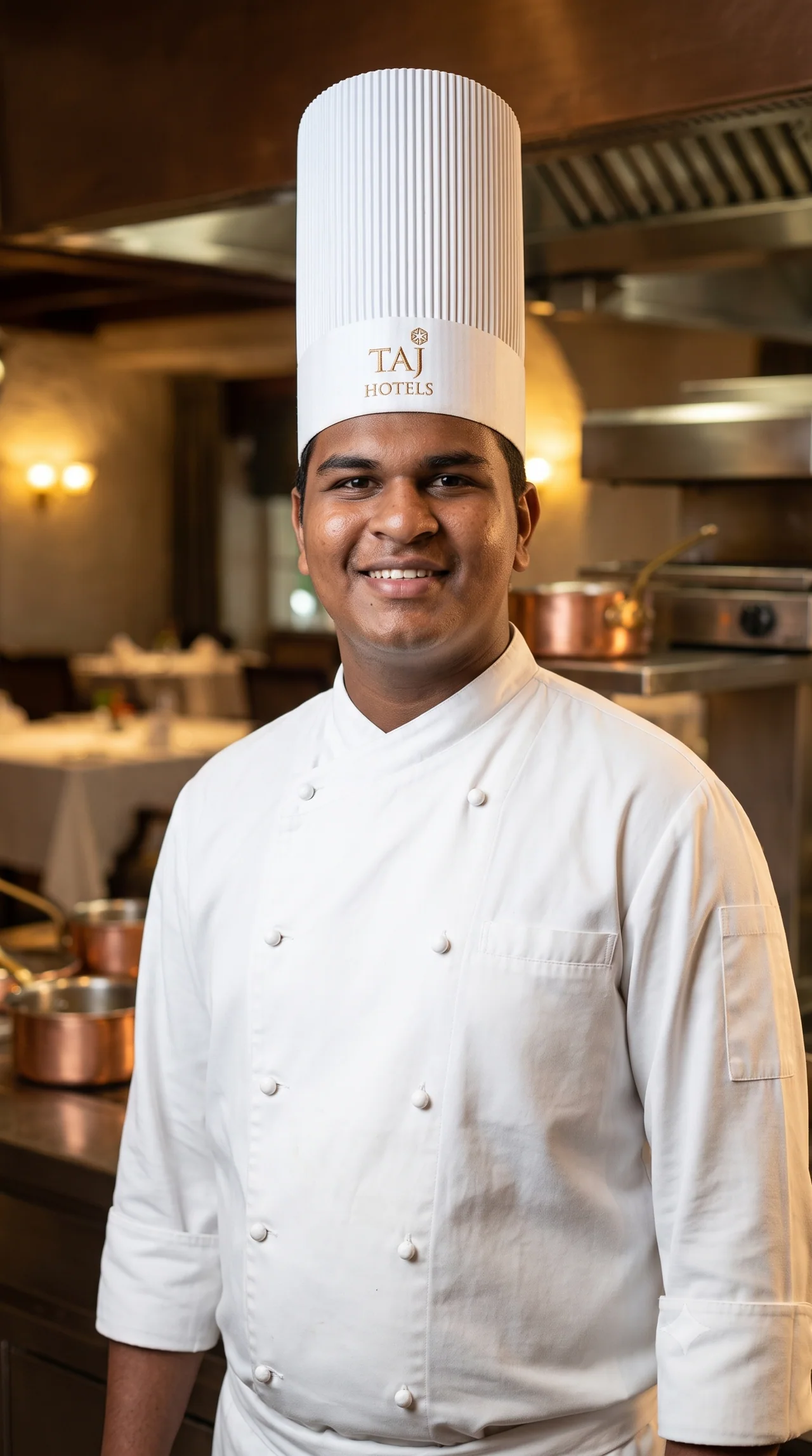 Chef Varaprasadan in professional chef attire